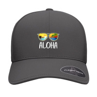 Aloha Hawaii Hawaiian Island Sunglasses Palm Trees Beach Seamless Cap | Artistshot