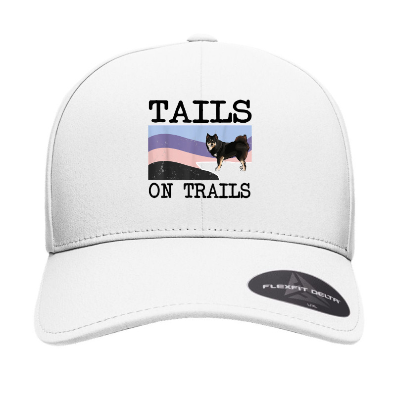 Finnish Lapphund Tails On Trails Funny Dog Hiking T Shirt Seamless Cap by cm-arts | Artistshot