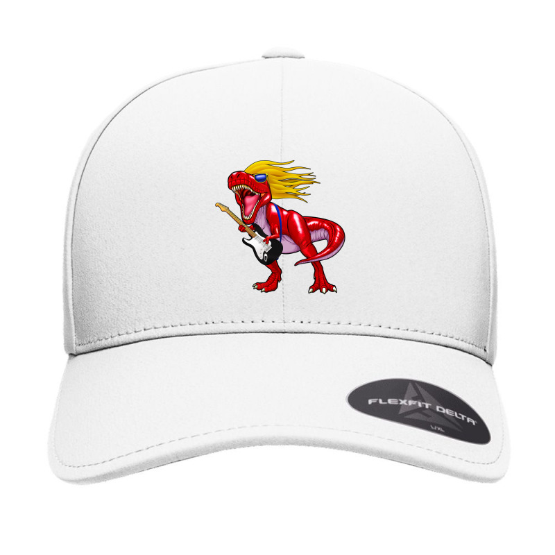 Dinosaur Rex Rock And Roll Shir Guiar Gif Men Kids Seamless Cap | Artistshot