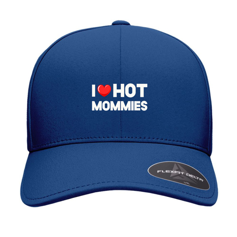 Hot Mom Humour Family Red Heart I Love Hot Mommies Seamless Cap by Koyanho62 | Artistshot