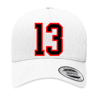 Number #13 Red Black Sports Jersey Birthday Lucky Number 13 Yupoong Trucker Cap | Artistshot