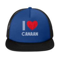 I Love Canaan Boyfriend Heart Vintage Bday Family T Shirt Foam Snapback Hat | Artistshot