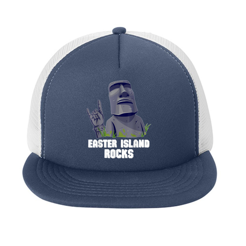 Easter Island Rocks Moai Statue Rapa Nui Rock Music Foam Snapback Hat | Artistshot