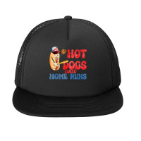 Hot Dogs And Home Runs Hotdog Baseball Touchdown T Shirt Foam Snapback Hat | Artistshot