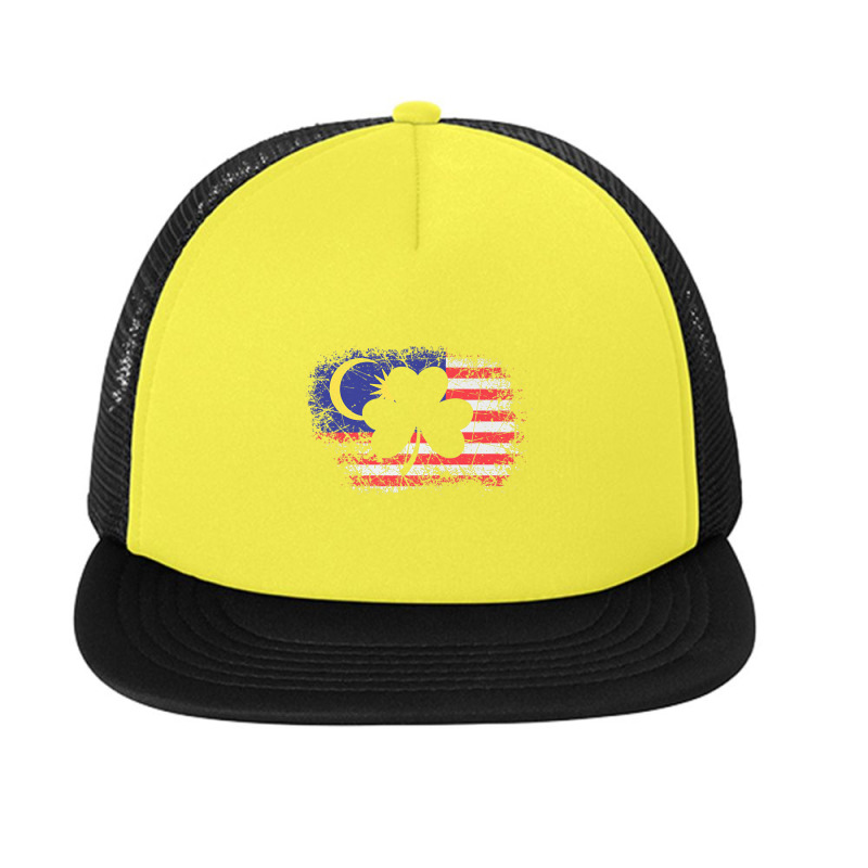 Malaysian Flag Irish Shamrock Clover Malaysia T Shirt Foam Snapback hat by cm-arts | Artistshot