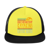 Distracted By Kayaking Canoe Paddling Kayak Foam Snapback Hat | Artistshot