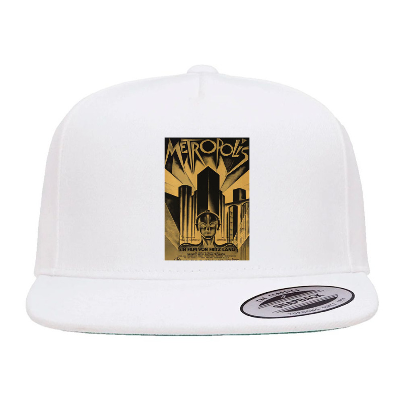 Metropolis Fritz Lang 1926 Vintage Movie Poster B&amp;w Classic 5 panel snapback cap by cm-arts | Artistshot