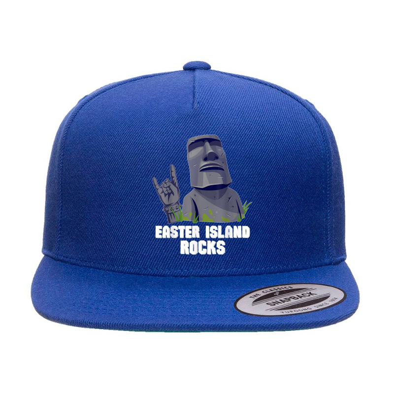 Easter Island Rocks Moai Statue Rapa Nui Rock Music 5 Panel Snapback Cap | Artistshot