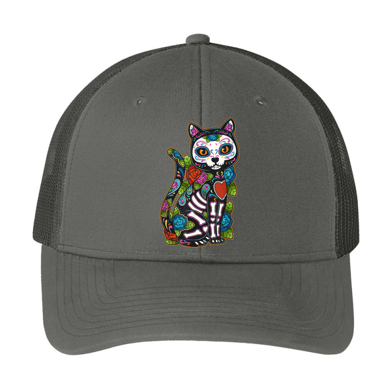 Cat Sugar Skull Mexico Calavera Dia De Los Muertos Halloween Pa Trucker Cap by SonjaBogenschutz | Artistshot