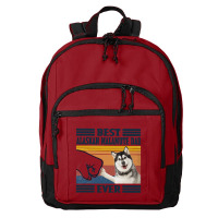 Best Alaskan Malamute Dad Ever Shirt Vintage Father Day T-shirt Basic Backpack | Artistshot