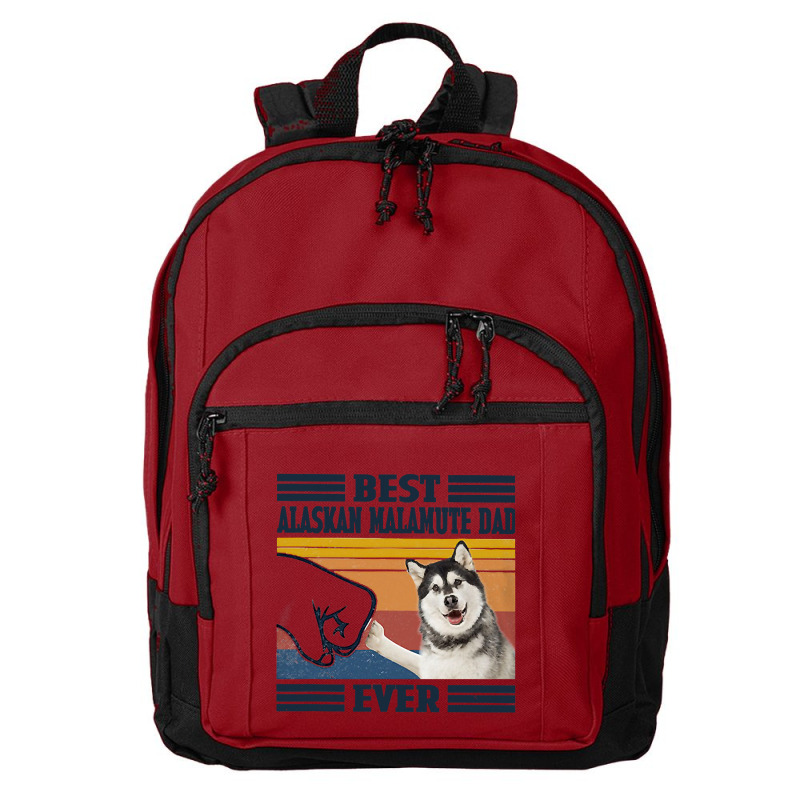 Best Alaskan Malamute Dad Ever Shirt Vintage Father Day T-shirt Basic Backpack | Artistshot