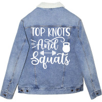 Top Knots And Squats, Gym Unisex Sherpa-lined Denim Jacket | Artistshot