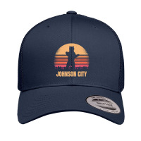 Johnson City Tennessee Vintage Bear Tn Distressed 80s Sunset Retro Trucker Cap | Artistshot