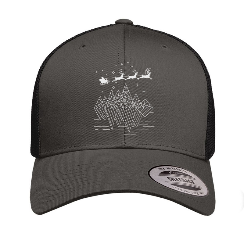 Geometric Pattern Starry Moonlit Night Santa & Reindeer Retro Trucker Cap by vucongha | Artistshot