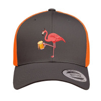 Beer Drinking Flamingo Drinker Wading Bird Oktoberfest Gift Sweatshirt Retro Trucker Cap | Artistshot