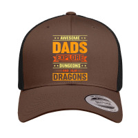 Womens Awesome Dads Explore Dungeons And Slay Dragon Rpg V-neck Retro Trucker Cap | Artistshot