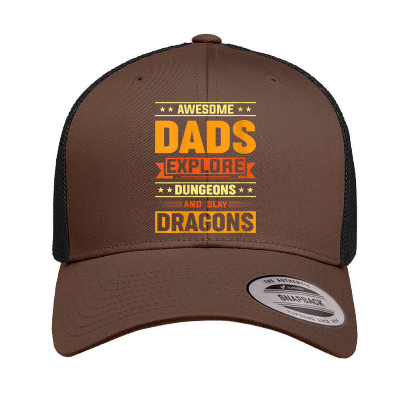 Womens Awesome Dads Explore Dungeons And Slay Dragon Rpg V-neck Retro Trucker Cap by hotoancuong | Artistshot