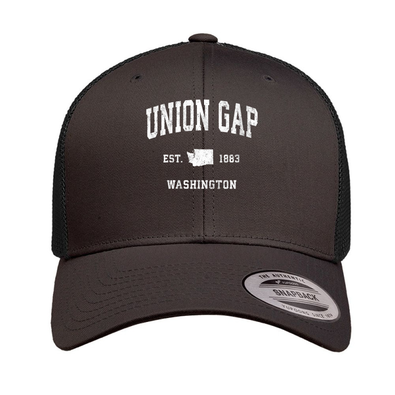 Womens Union Gap Washington Wa Vintage Athletic Sports Design V Neck T Retro Trucker Cap | Artistshot