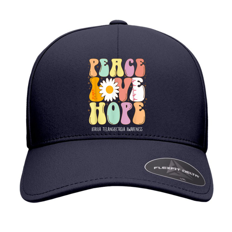 Peace Love Hope Ataxia Telangiectasia Awareness Gift T Shirt Seamless Cap by cm-arts | Artistshot