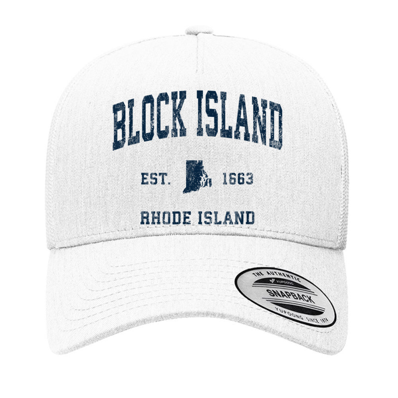 Block Island Rhode Island Ri Vintage Athletic Navy Sports De Yupoong Trucker Cap by Clinical | Artistshot