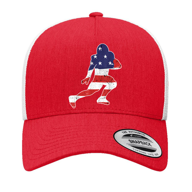 Football Player Vintage Football Running Back Stiff Arm Flag Yupoong Trucker Cap by Sombre | Artistshot