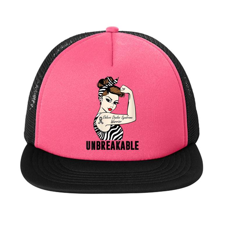 Womens Ehlers Danlos Syndrome Warrior Unbreakable Strong Woman V Neck Foam Snapback Hat | Artistshot