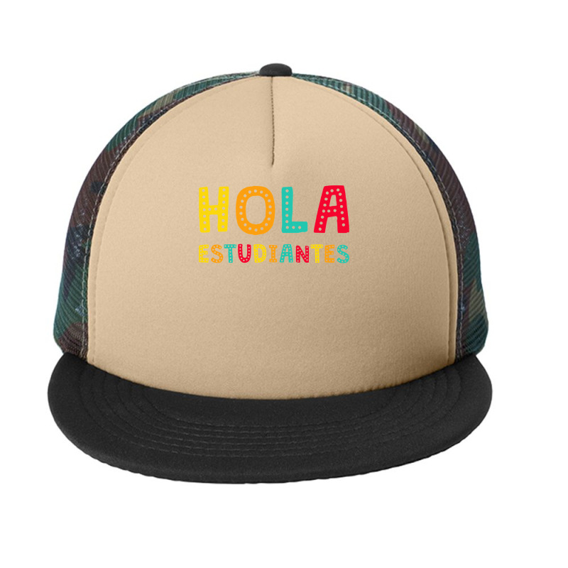 Maestra Bilingual Regalos Spanish Teacher Hola Estudiantes Long Sleeve Foam Snapback hat by qubujasaelae | Artistshot