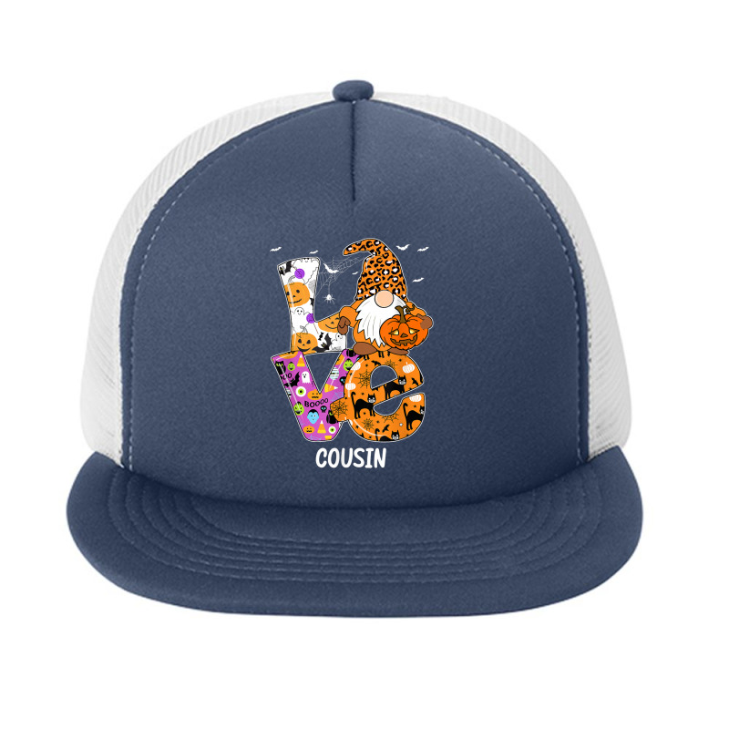 Love Cousin Halloween Gnome Pumpkin Spooky Season Foam Snapback hat by Skunk | Artistshot