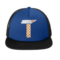 Tennessee Flag Vintage Football Fan Orange And White Gift Foam Snapback Hat | Artistshot