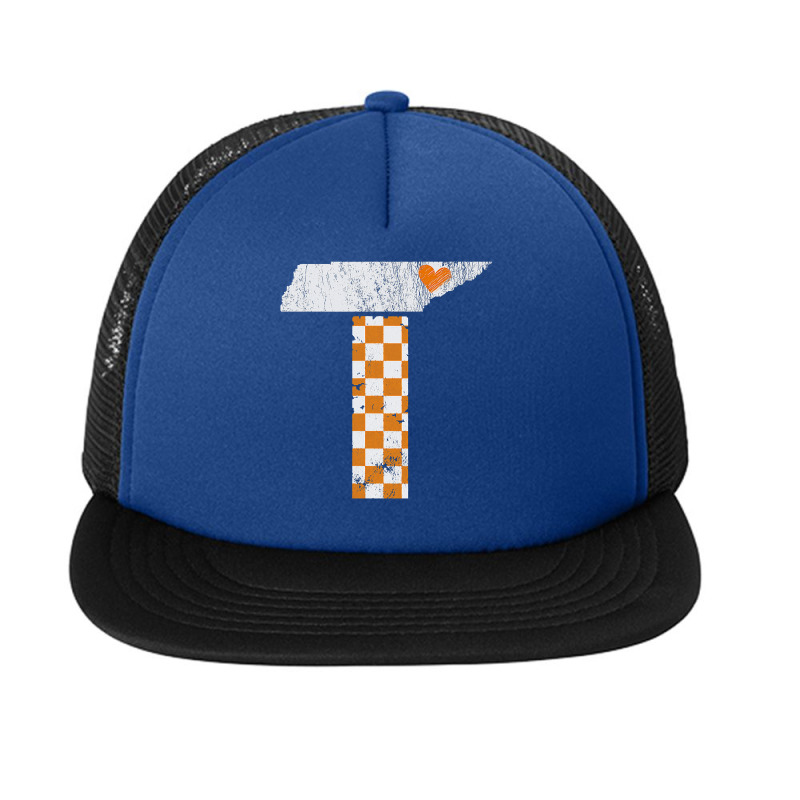 Tennessee Flag Vintage Football Fan Orange And White Gift Foam Snapback hat by cm-arts | Artistshot