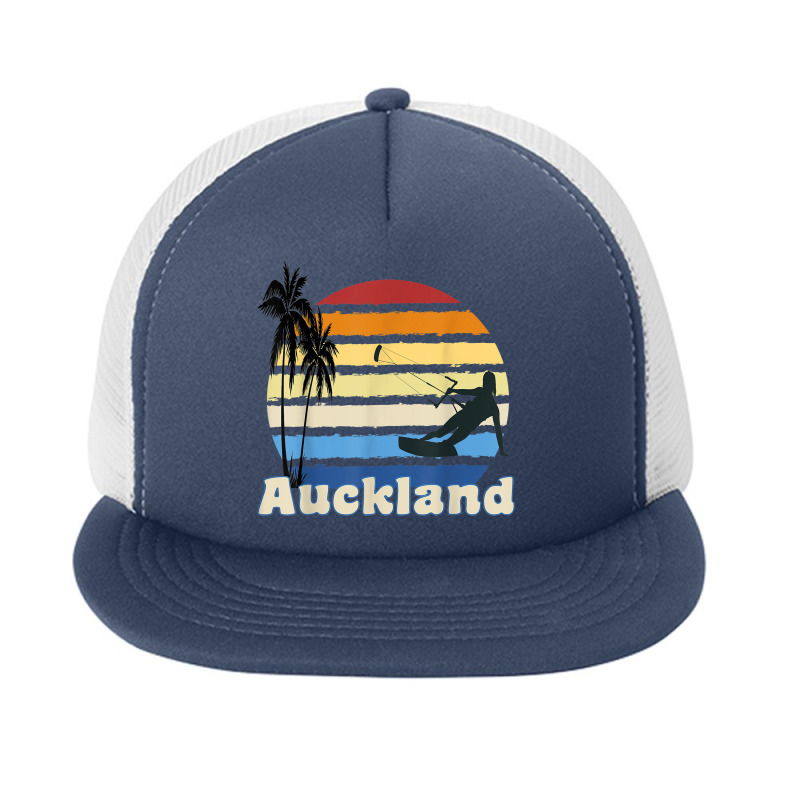 Auckland New Zealand Kitesurfing Kitesurfer Beach Foam Snapback hat by Dapper | Artistshot