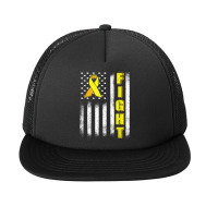 Bone Cancer Fight Sarcoma Cancer Awareness American Flag Foam Snapback Hat | Artistshot