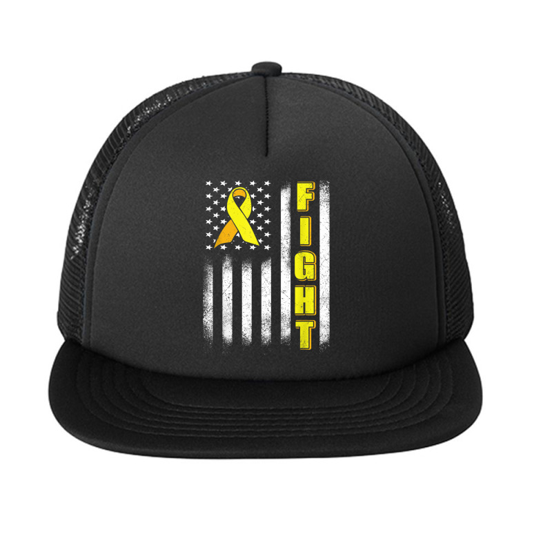 Bone Cancer Fight Sarcoma Cancer Awareness American Flag Foam Snapback hat by Dapper | Artistshot