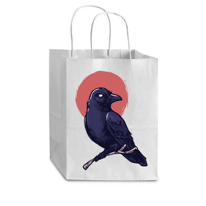 Crow, Bird, Birds, Black, Moon, Animal, Animals Cub Paper Bag - 8 X 4 1/2 X 10 1/4 | Artistshot