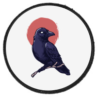 Crow, Bird, Birds, Black, Moon, Animal, Animals Round Patch | Artistshot