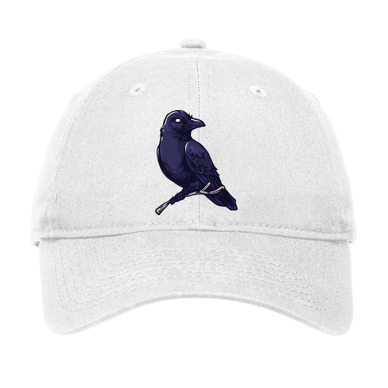 Crow, Bird, Birds, Black, Moon, Animal, Animals Adjustable Cap by HILstore | Artistshot