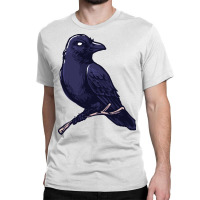 Crow, Bird, Birds, Black, Moon, Animal, Animals Classic T-shirt | Artistshot