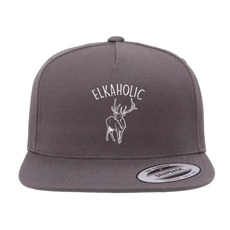 Elkaholic Funny Elk Hunting Deer Archery Bow Hunter Gift 5 panel snapback cap by EricWade | Artistshot