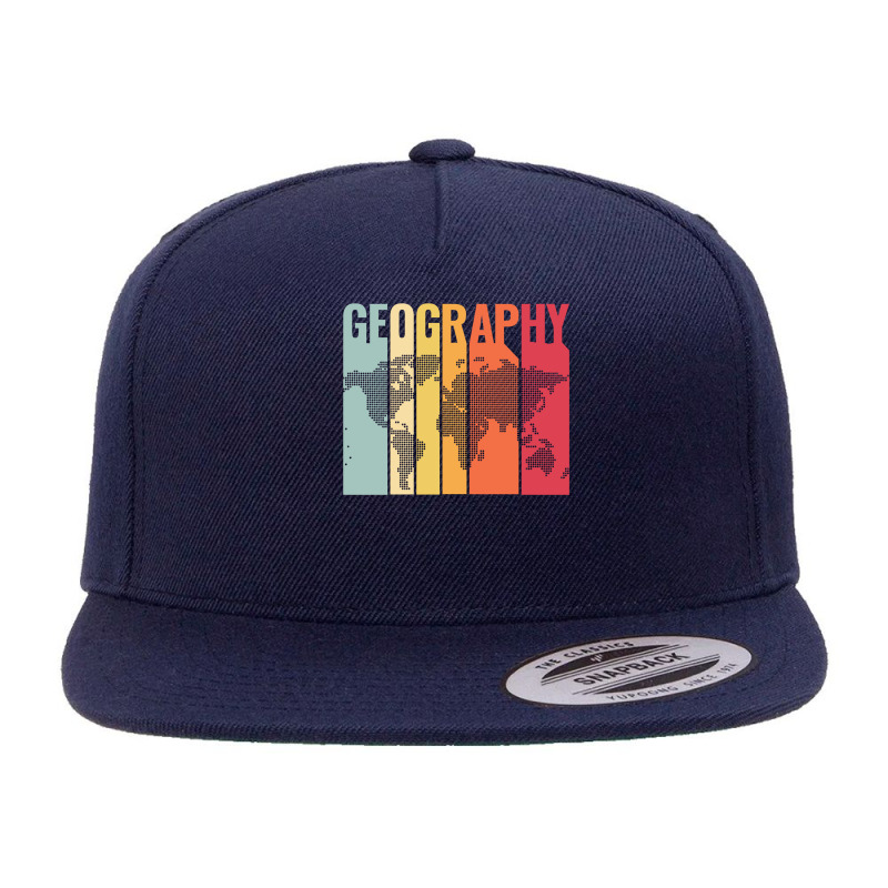 Retro Geography Teacher Cartography Geographer World Map Pullover Hood 5 Panel Snapback Cap | Artistshot