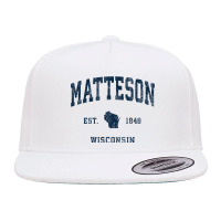 Matteson Wisconsin Wi Vintage Athletic Navy Sports Design 5 Panel Snapback Cap | Artistshot