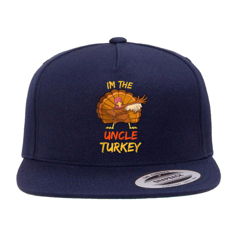 Uncle Turkey Matching Family Group Thanksgiving Party Pajama 5 Panel Snapback Cap | Artistshot