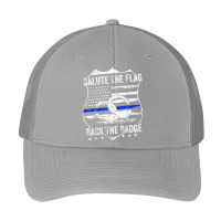 Salute The Flag Back The Badge Policemen Gift Police Themed Pa Trucker Cap | Artistshot