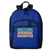 Vintage Awesome Like My Daughter Men Father Basic Backpack | Artistshot