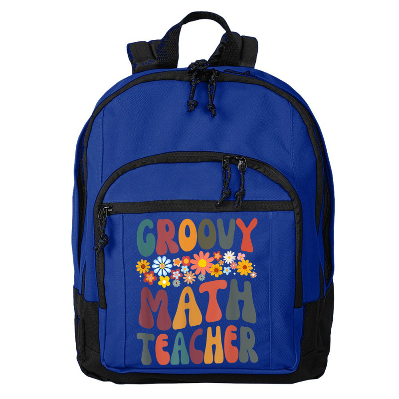 Floral Retro Groovy Math Teacher Matching Student Subject Mens Best Basic Backpack | Artistshot