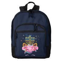 Cute Unicorn Face Hanukkah Gift T  Shirt Unicorn Face Hanukkah Funny H Basic Backpack | Artistshot