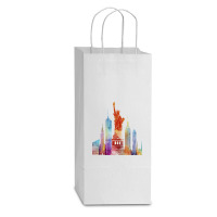 Statue Of Liberty, Usa Double Wine Paper Bag - 6 1/2 X 3 1/2 X 12 3/8 | Artistshot