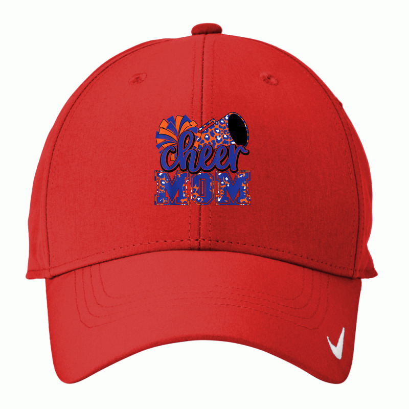 Cheer Mom Blue Orange Leopard Cheer Poms & Megaphone Mens Womens Nike Dri-FIT Cap by HailieDesign | Artistshot