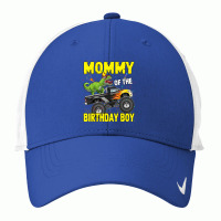 Mommy Of The Birthday Boy Dinosaurs T Rex Monster Truck Characters Car Nike Dri-fit Cap | Artistshot