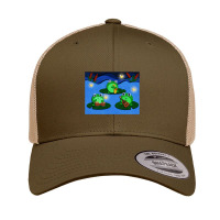 Cute Frogs Playing Musical Instruments Retro Trucker Cap | Artistshot