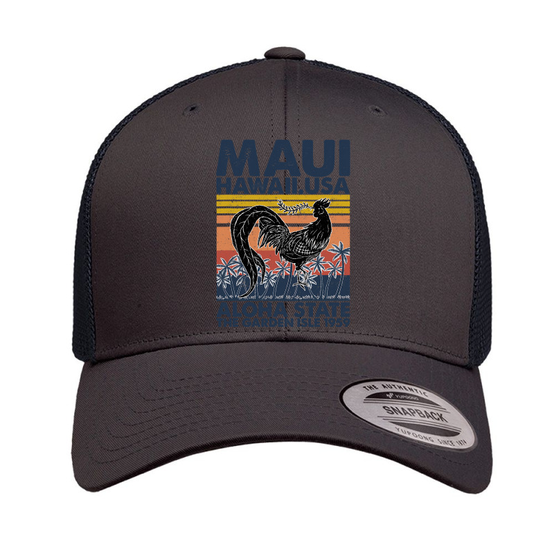 Chicken Vintage Maui Valley Isle Aloha State With Chicken Retro 143 He Retro Trucker Cap by coolquirrell | Artistshot